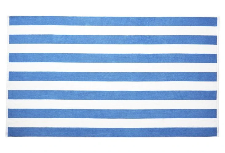 French Blue Striped Cabana Towel