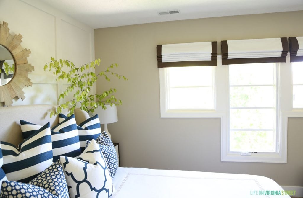 Blue and White Guest Bedroom via Life On Virginia Street