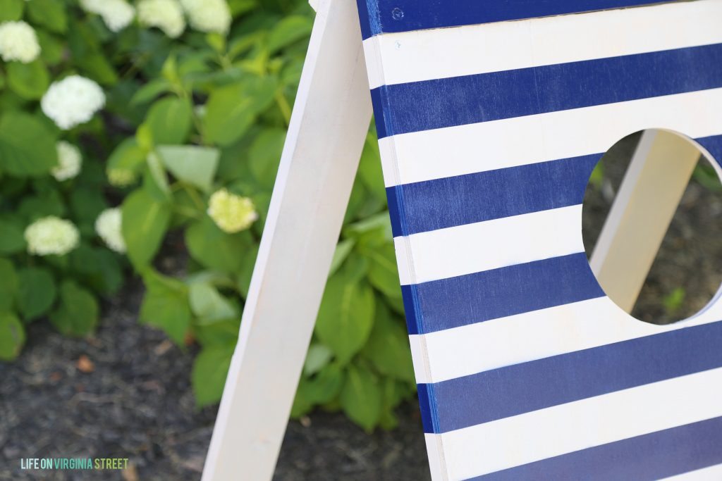 DIY Blue and White Striped Football Toss Game via Life On Virginia Street