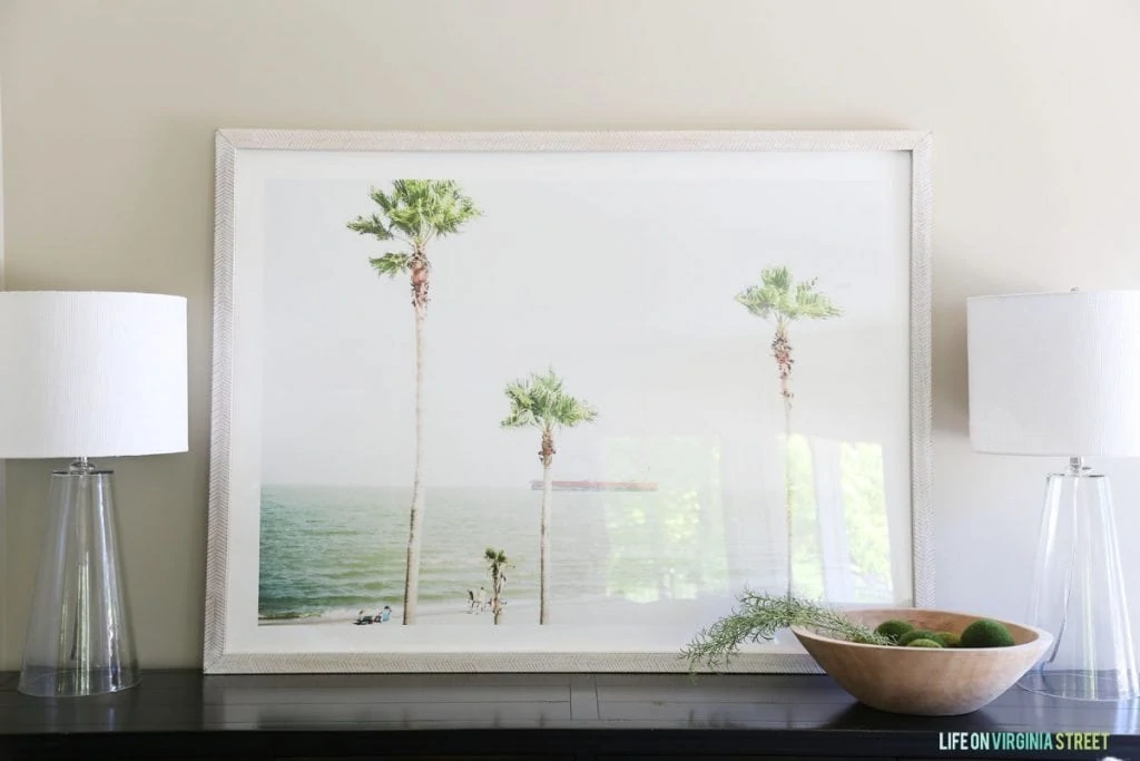 Palm Tree Art via Life On Virginia Street Summer Home Tour