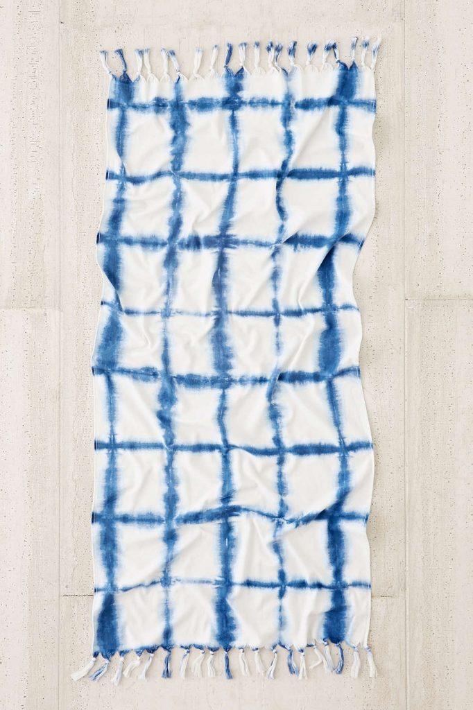 Tie-Dye Grid Beach Towel