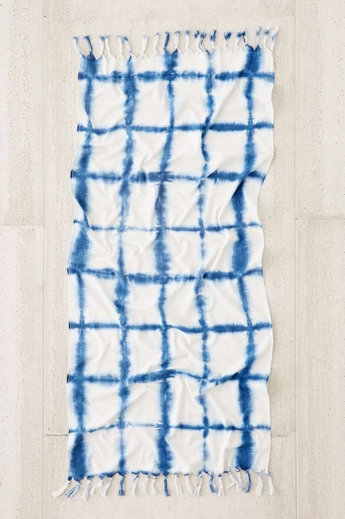 Tie-Dye Grid Beach Towel