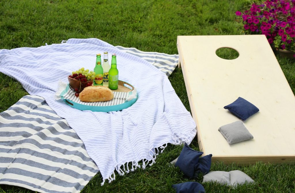 Wooden Cornhole Set and Picnic via Life On Virginia Street