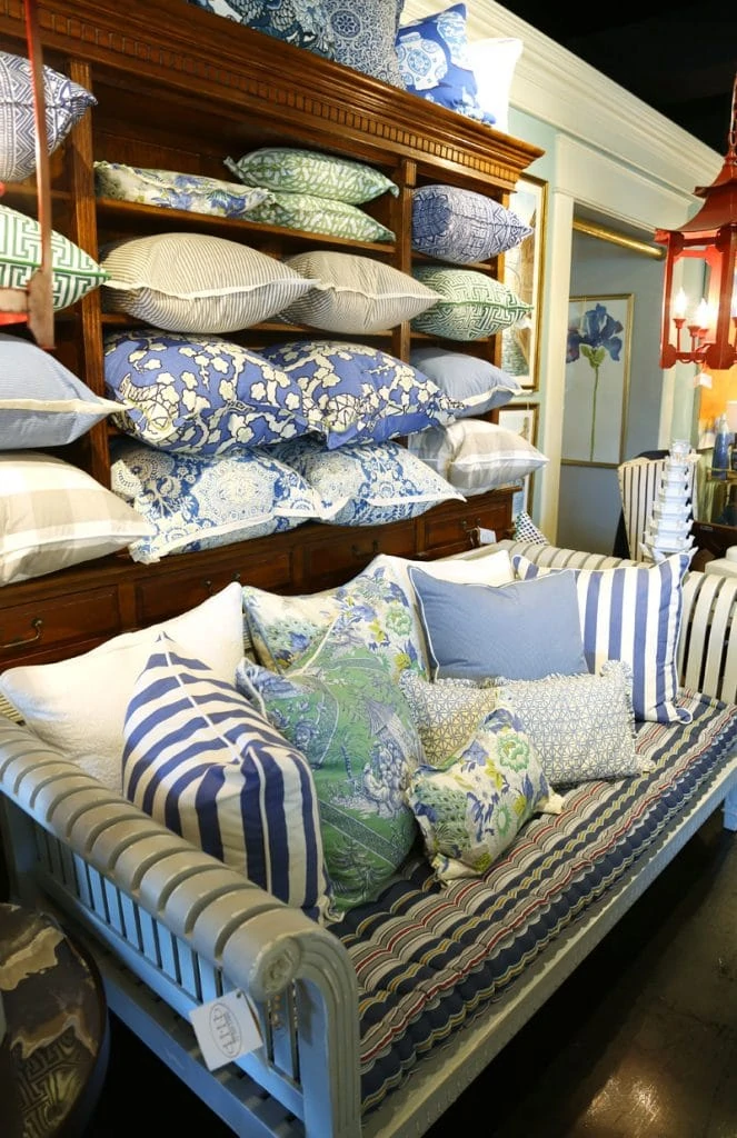 Nell Hill's Blue and Green Pillows via Life On Virginia Street
