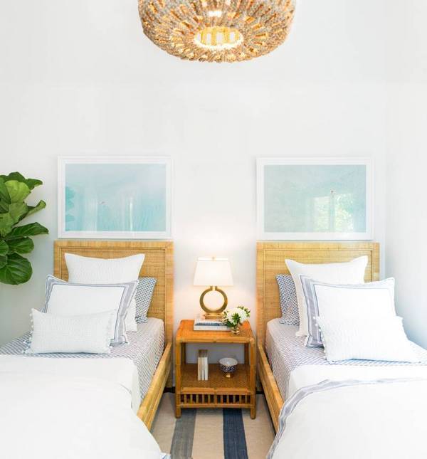 Beachy Guest Bedroom via Gray Maylin and Domino