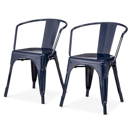 Navy Metal Industrial Chairs