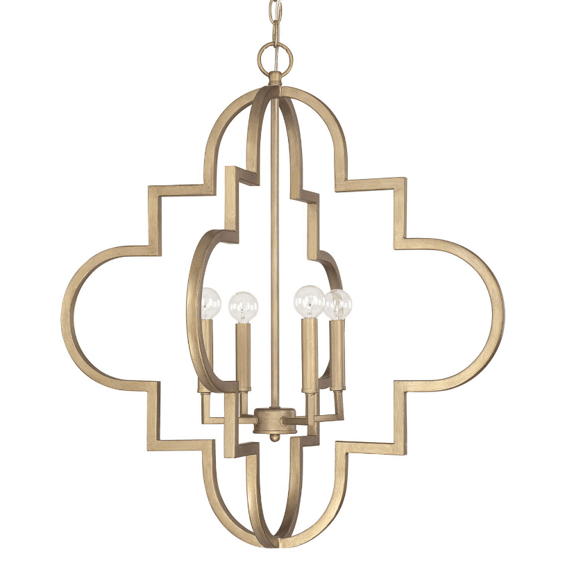 Gold Quatrefoil Chandelier