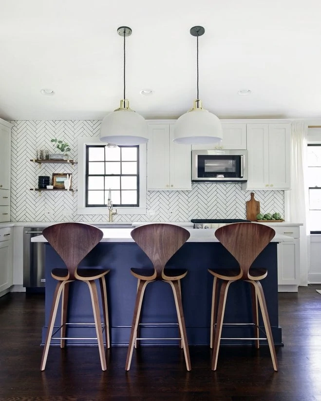 Before and After Kitchen Makeover via The Hunted Interior and Wayfair