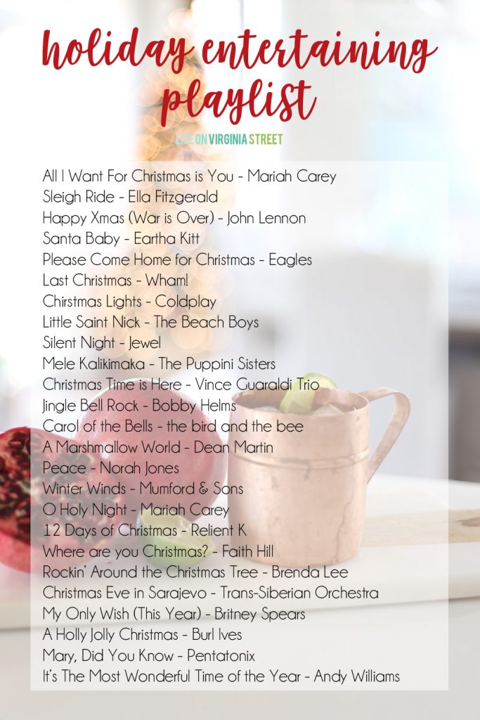 Holiday Entertaining Playlist poster.