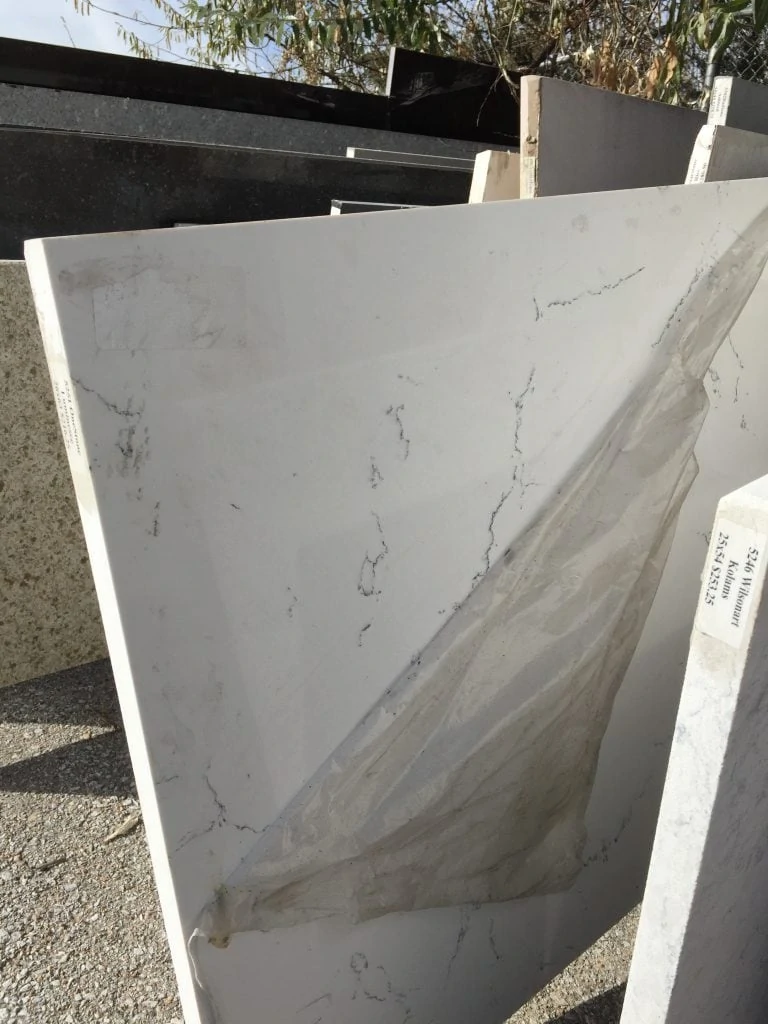 This quartz slab from the remnant lot called my name when I saw it! I had to have it for our powder bathroom.