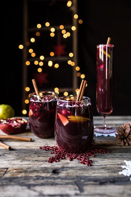 Christmas Sangria - I love the deep purple color of this Christmas cocktail.