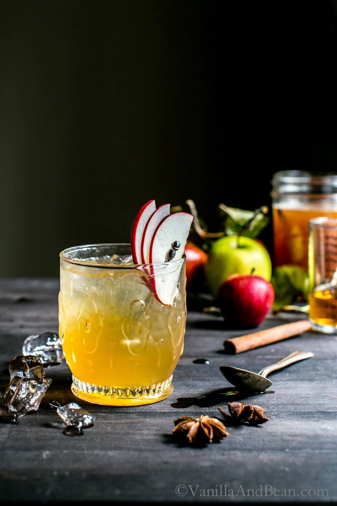 Bourbon Apple Cider Shrub Cocktail