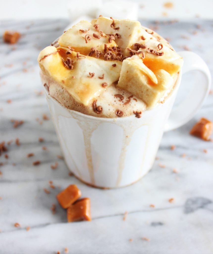 Slow Cooker Caramel Hot Chocolate - This is the most decadent and delicious of all the drinks on my Christmas Cocktails and Mocktails list!