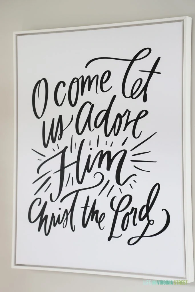 'O Come Let Us Adore Him' canvas art.