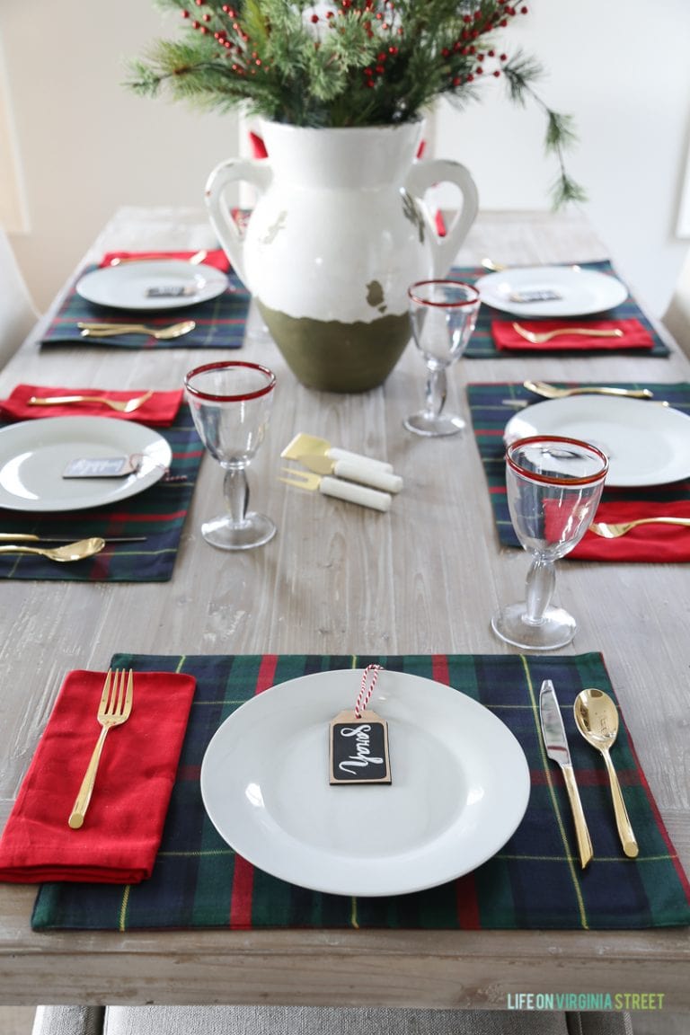 Plaid Christmas Tablescape | Life on Virginia Street