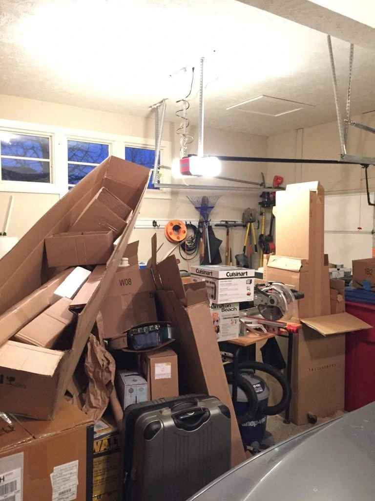 Our garage might have a few too many boxes in it right now. But it's too cold outside to sort them all!
