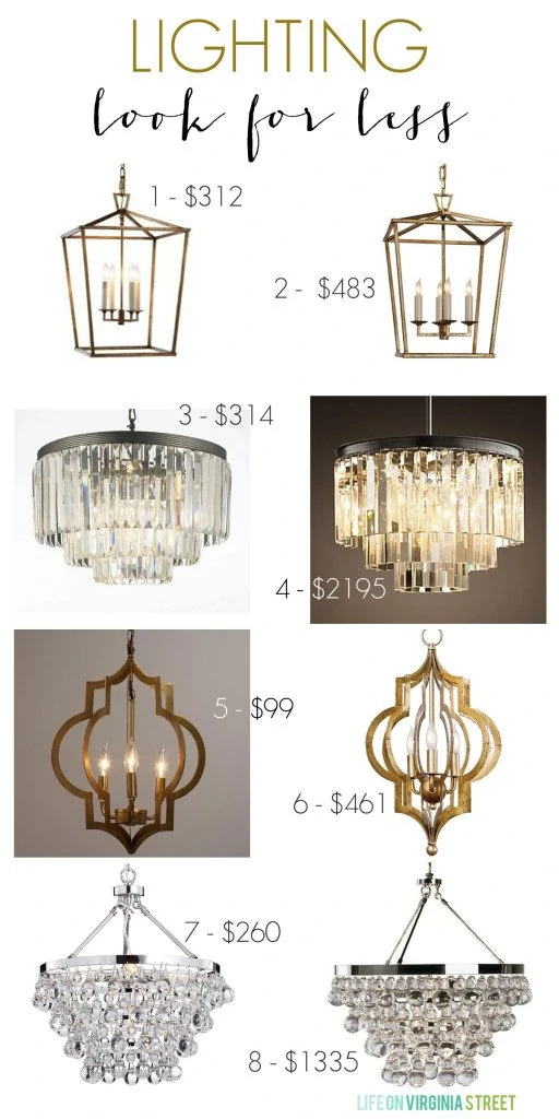 Lighting look for less options! So many great knock-offs and I love the example photos included of the lights in real spaces!