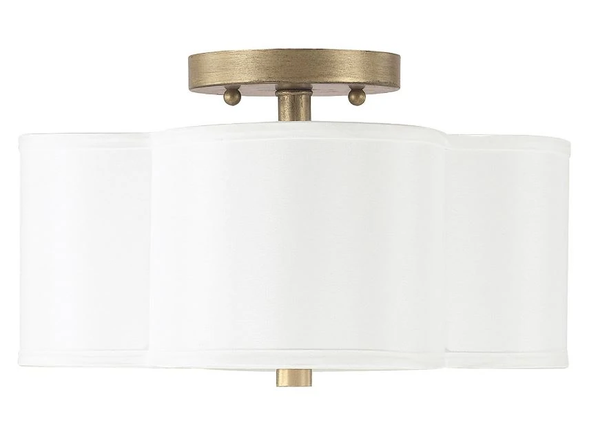 Brushed Gold Scalloped Light Fixture