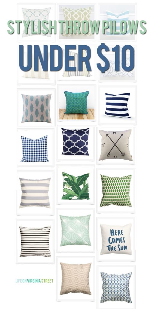 Stylish throw pillows under $10.