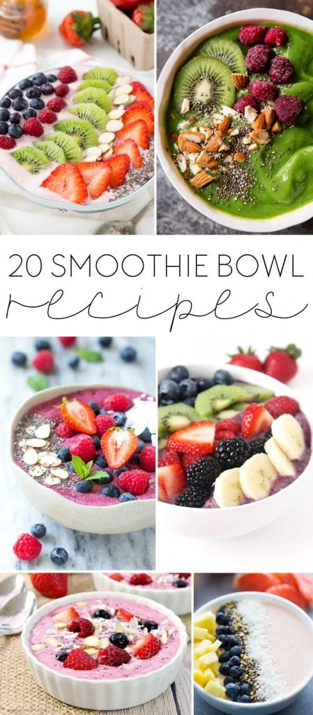 20 smoothie bowl recipes poster.