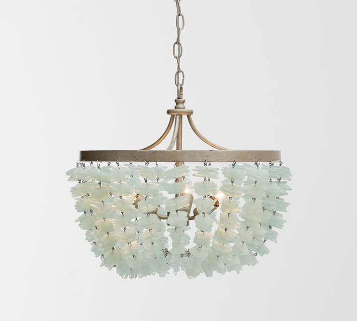 You know my love of lighting, and this sea glass chandelier is no exception. 