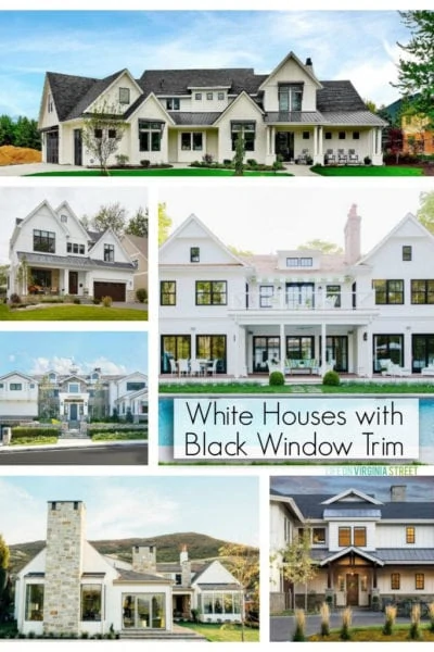 White Houses with Black Window Trim. Excellent resource full of beautiful inspiration!