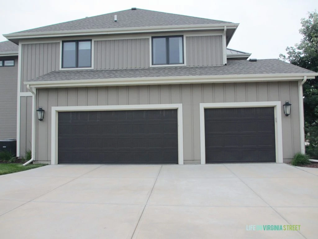 The garage doors are already dark, and could work in place of a true black