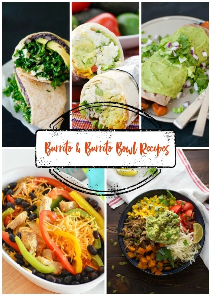 15 Burrito and Burrito Bowl Recipes graphic.