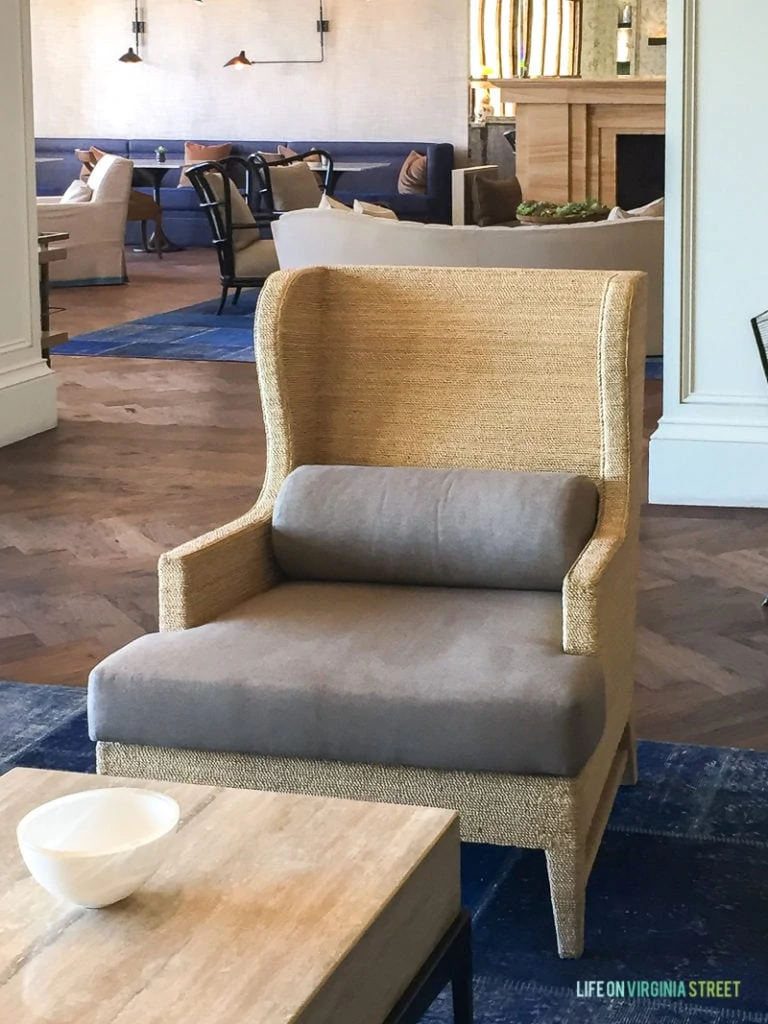 The lobby at the Monarch Beach Resort was beautiful, and I loved this modern chair in particular. 