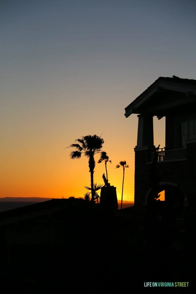 Sunset view from the Montage Hotel in Laguna Beach. 