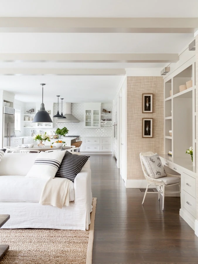 White Living and Kitchen Space via Raquel Langworthy