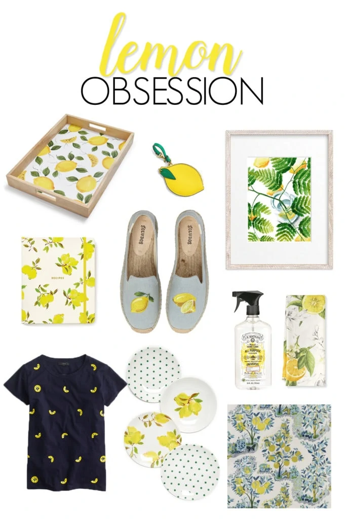 A collection of summer's hottest fruit - the lemon! Includes home decor, fashion, artwork, and more all centered around the citrus of the season! Even more lemon obsession ideas in the full blog post.