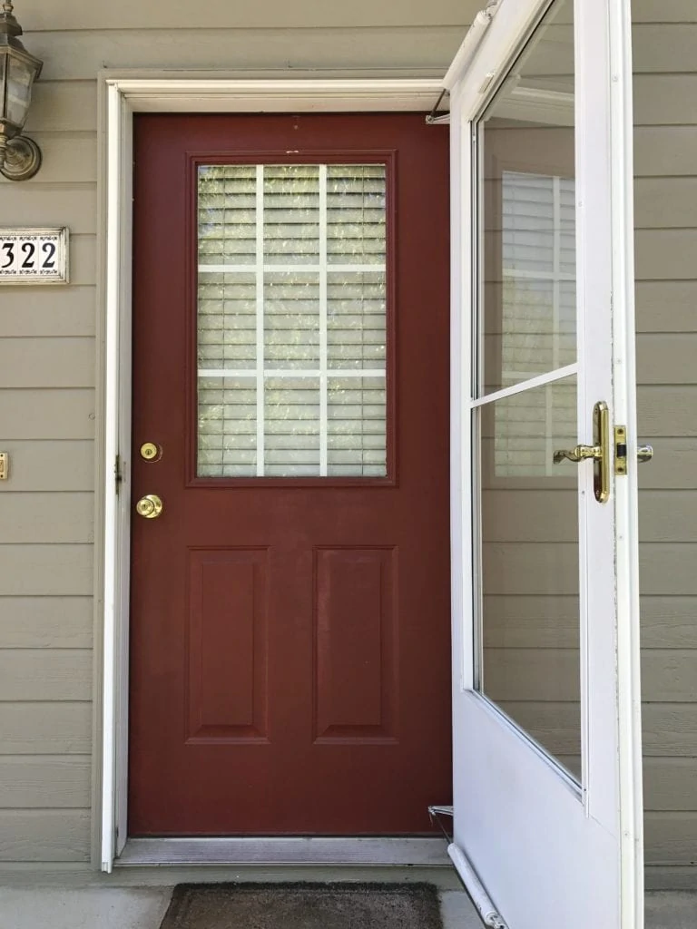 Here's what our door looked like before we updated it.