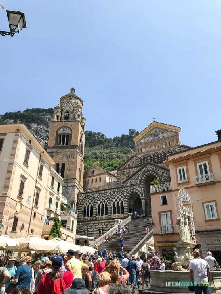 Old buildings and churches in the centre of the town.