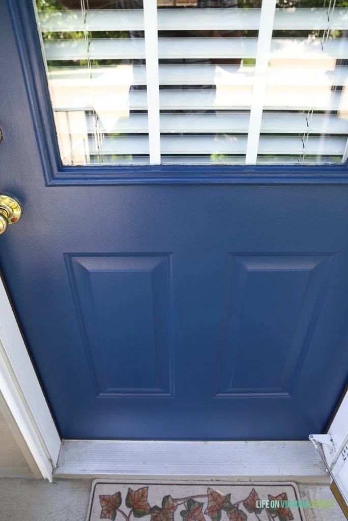 The completed door in TrueValue's Easy Care Ultra Premium in Ink Pad. What a beautiful color!