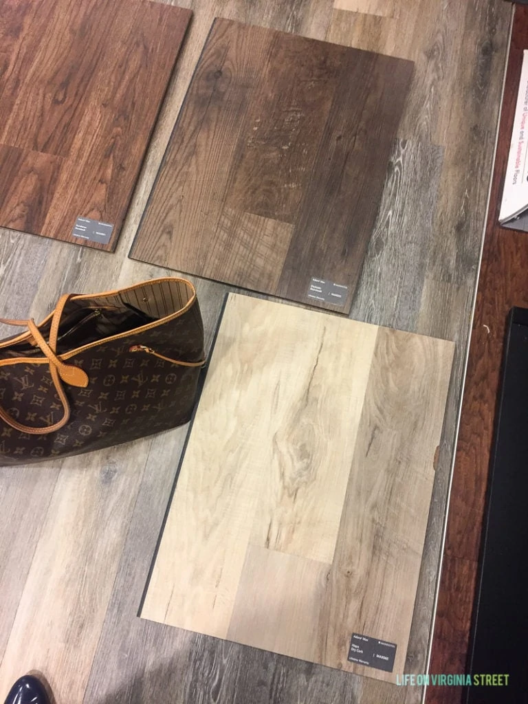 Picking the flooring from the samples.