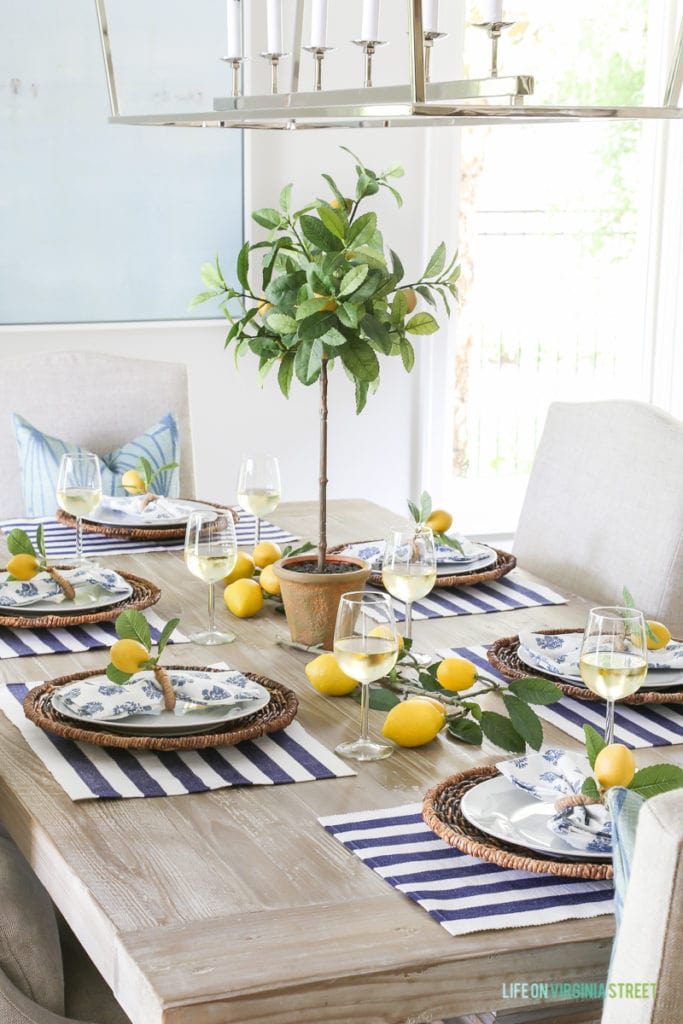 A Summer Lemon Tablescape | Life On Virginia Street