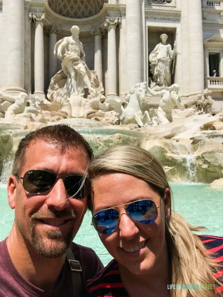 A selfie in front of the Roman fountain.