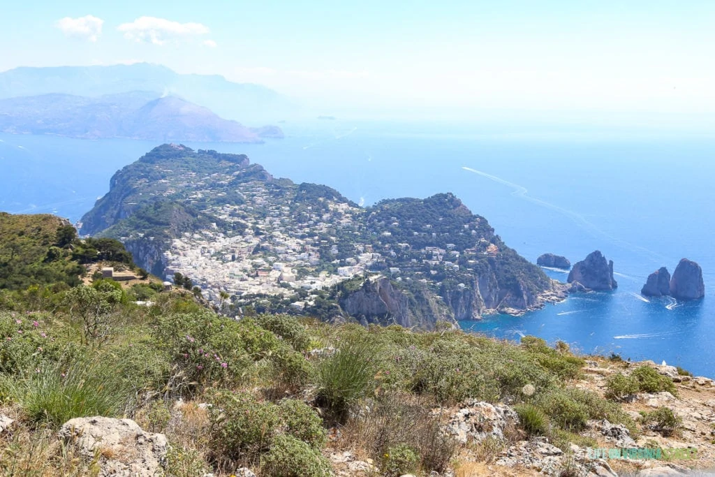 The view of the city from the mountain.