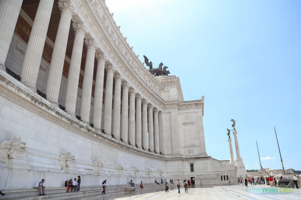 The large white building in Rome.