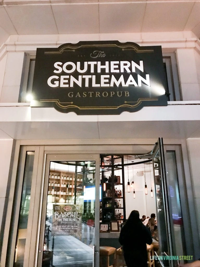 At the Southern Gentleman Gastropub during our trip. 