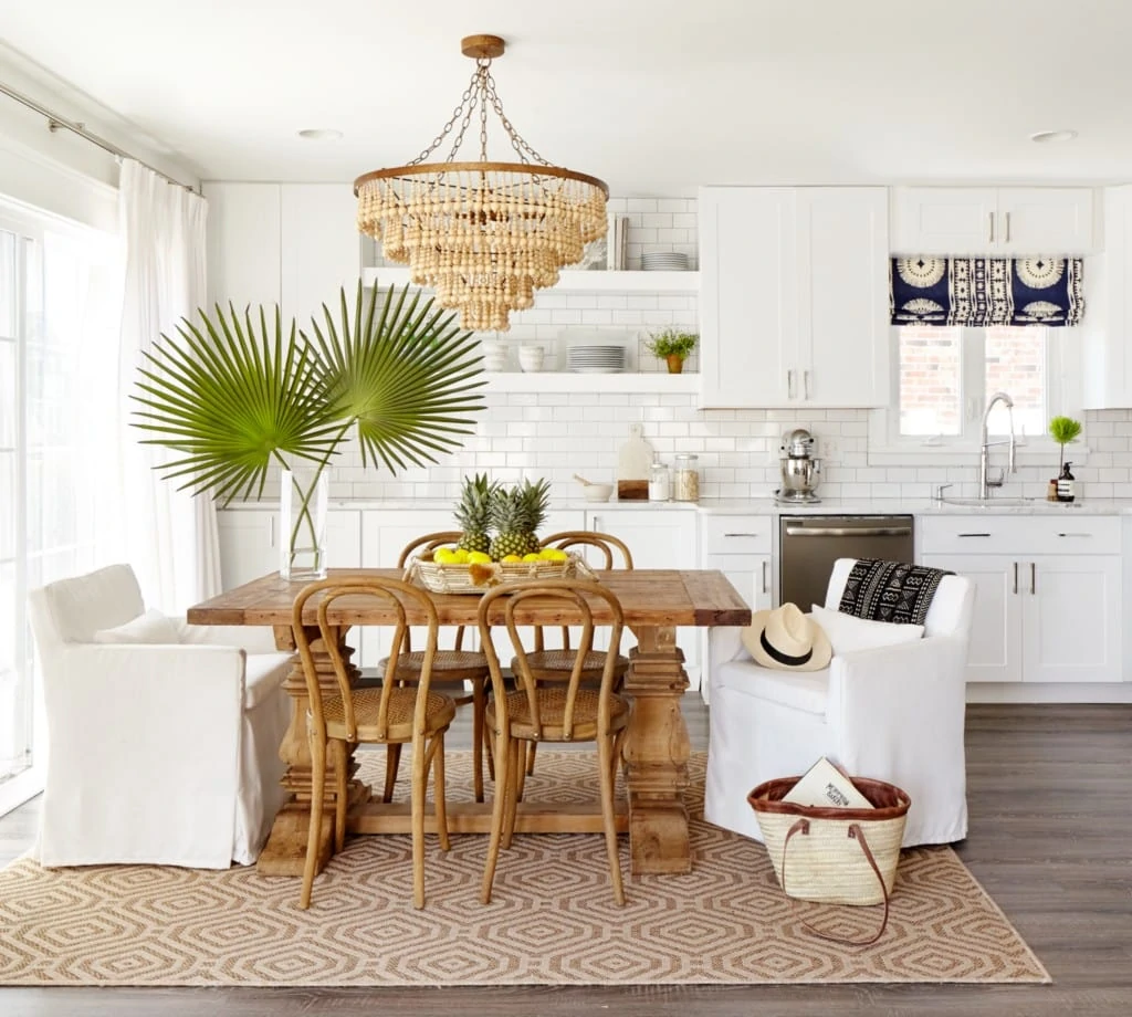 Beachy White Kitchen with Wood Accents via Stephanie Kraus Designs