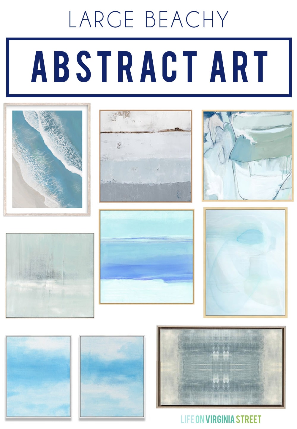 Large Beachy Abstract Art Ideas for the Office - Life On Virginia Street