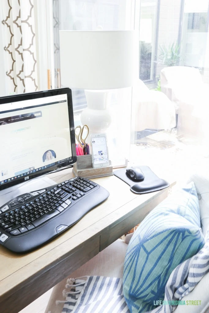 Hide Computer Cords When Your Desk is in the Center of the Room - Kelley Nan