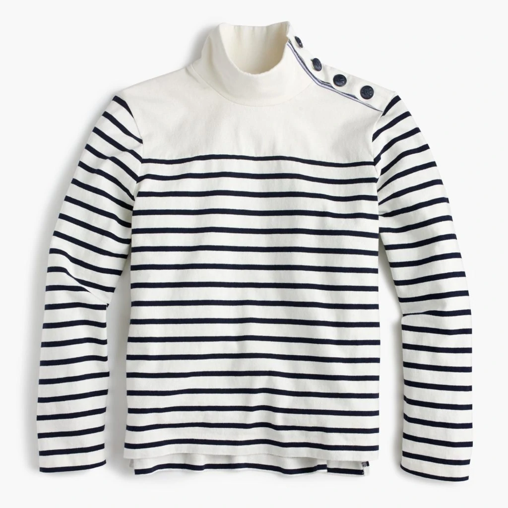 Striped Turtleneck with buttons