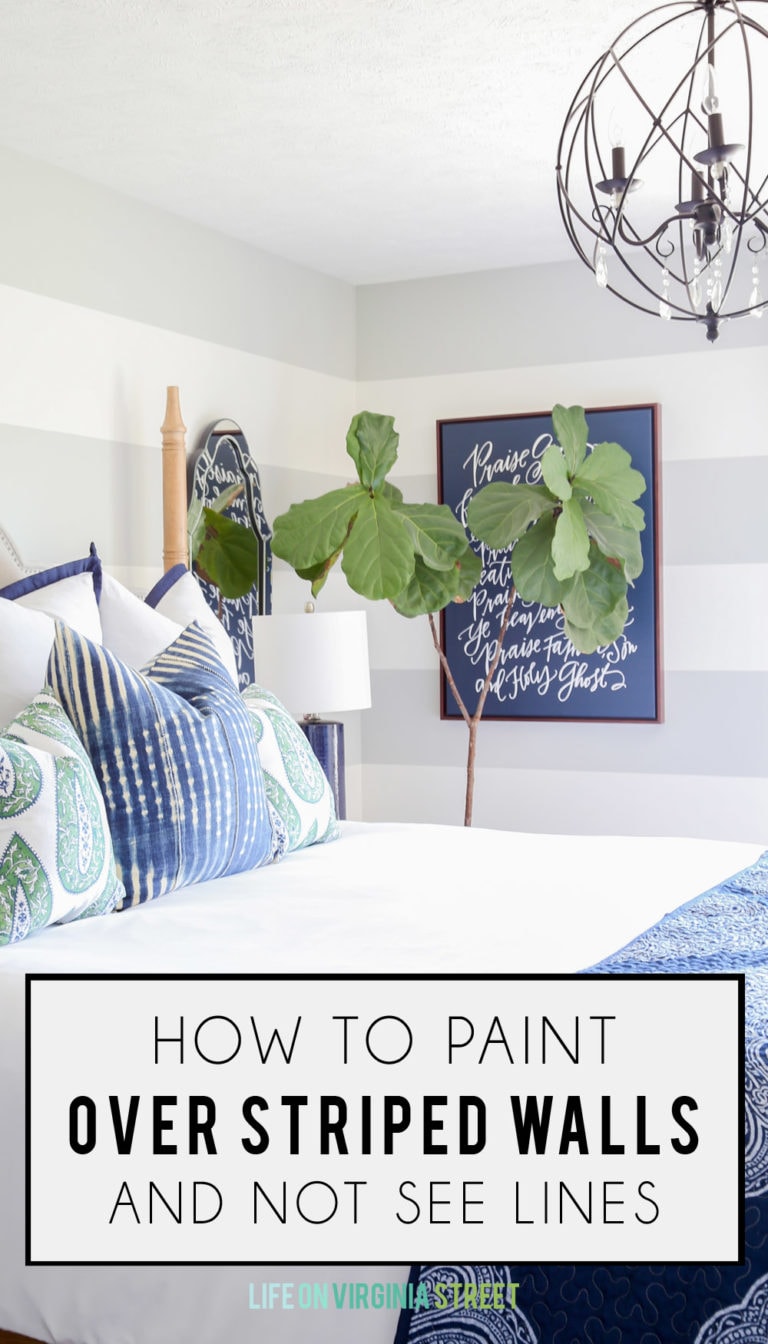 How to Paint Over Striped Walls Tutorial Life on Virginia Street