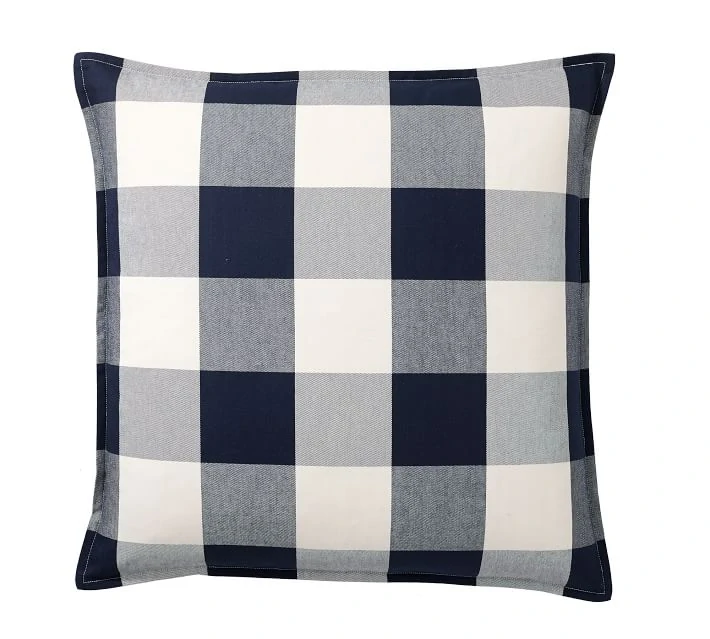 This is such a cute navy blue buffalo check throw pillow!