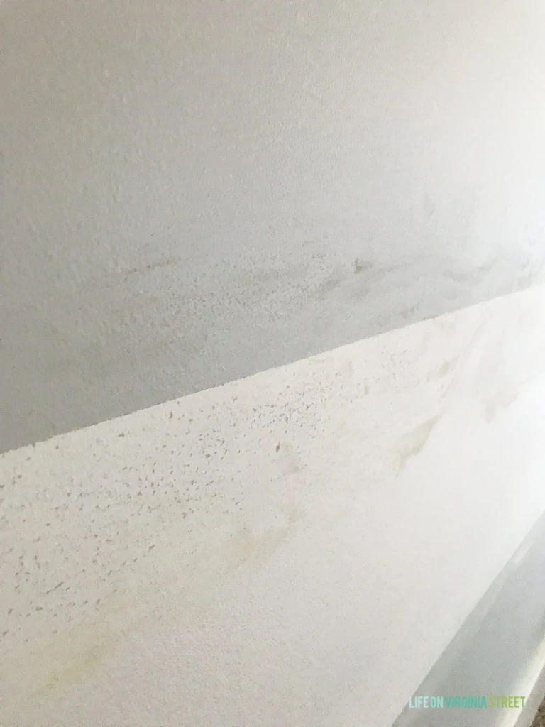 The sanded rough walls.