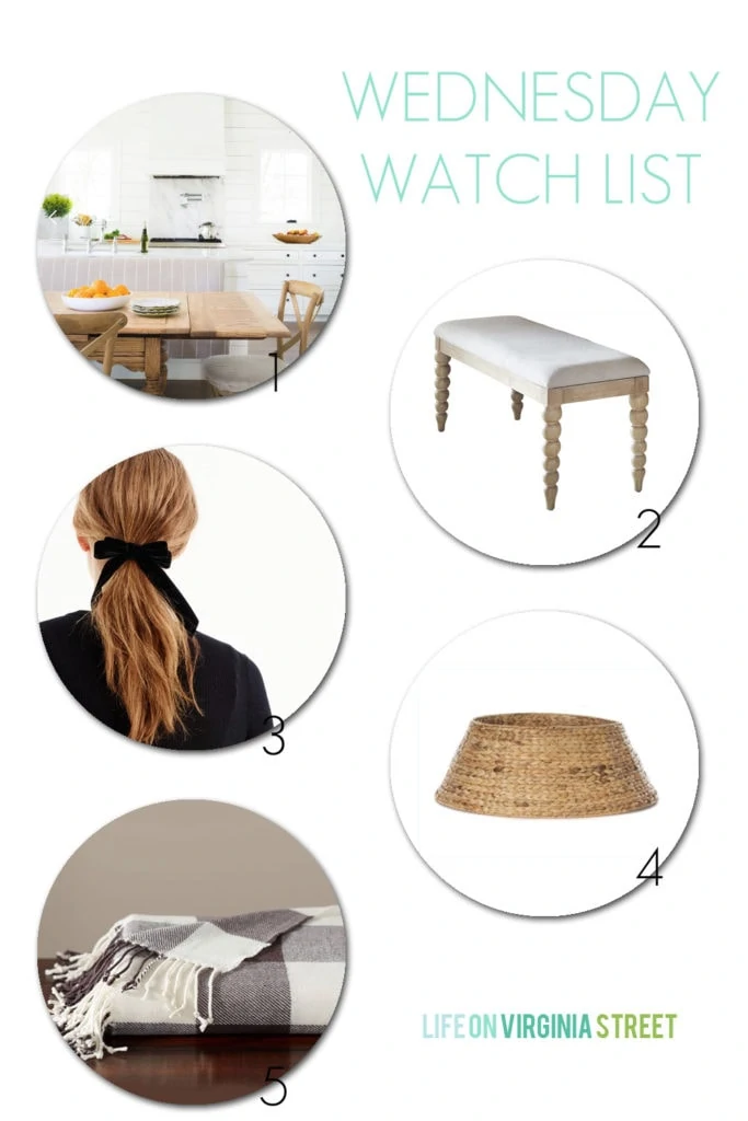 Wednesday Watchlist - My favorite 5 items for the week! Including: modern kitchen with shiplap walls and woven Christmas tree color!