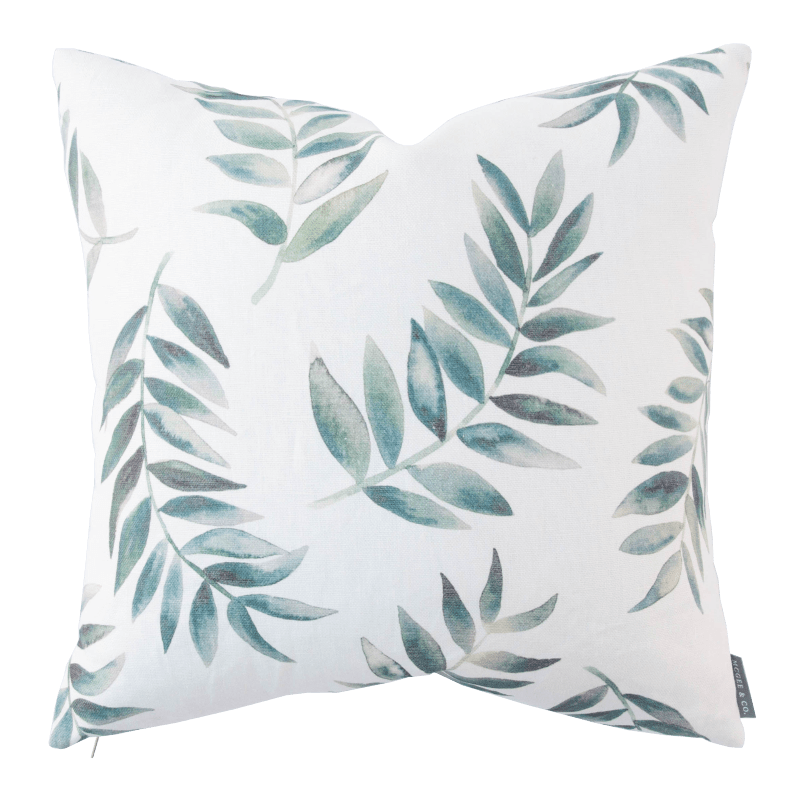 I love the watercolor inspired botanical leaves on this throw pillow. 